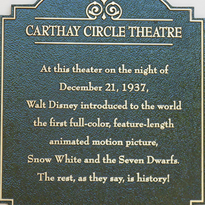 Carthay Circle Theatre wall plaque - Buena Vista Street