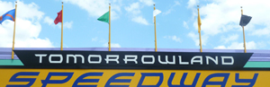 Tomorrowland Speedway Attraction sign - Tomorrowland