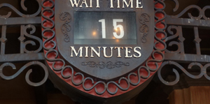 Wait Time sign for Pirates of the Caribbean - Adventureland